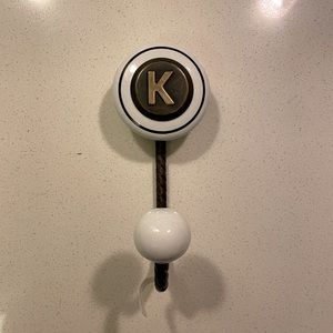Anthropologie Wall Hook - Subway Tile - Letter K